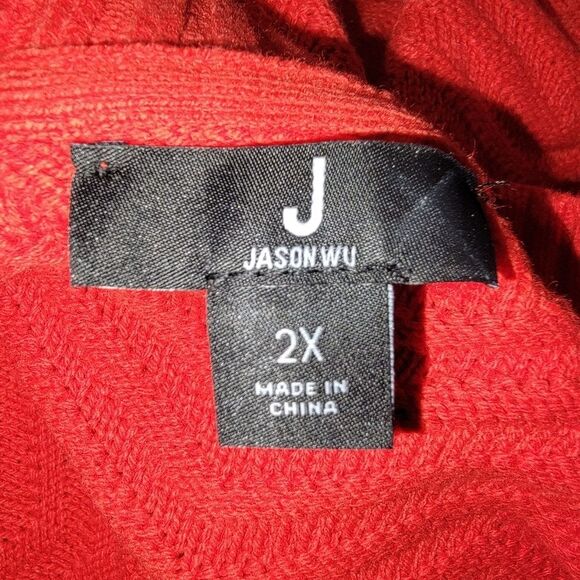 J Jason Wu Solid Red Chevron Sweater size 2x - Picture 7 of 7
